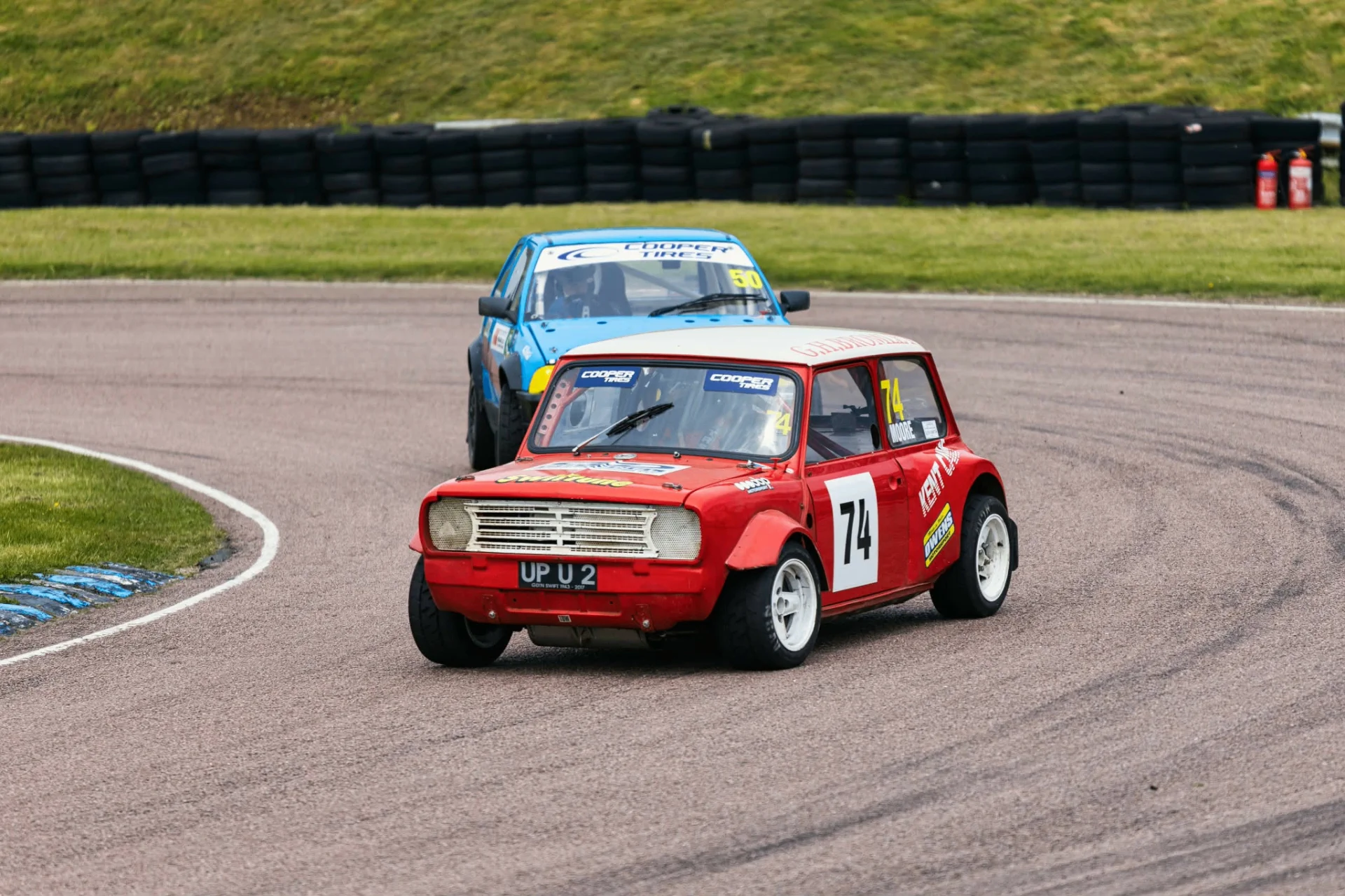 Race-prepared vehicle on track