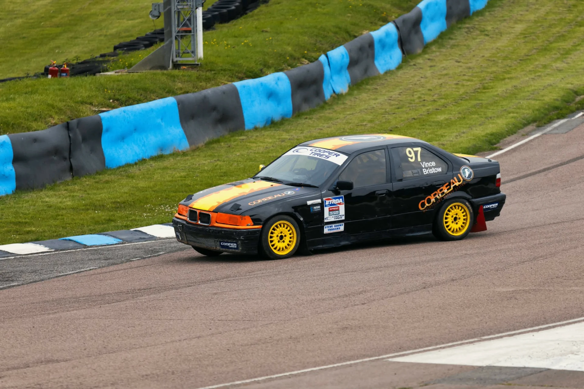 Race-prepared vehicle on track